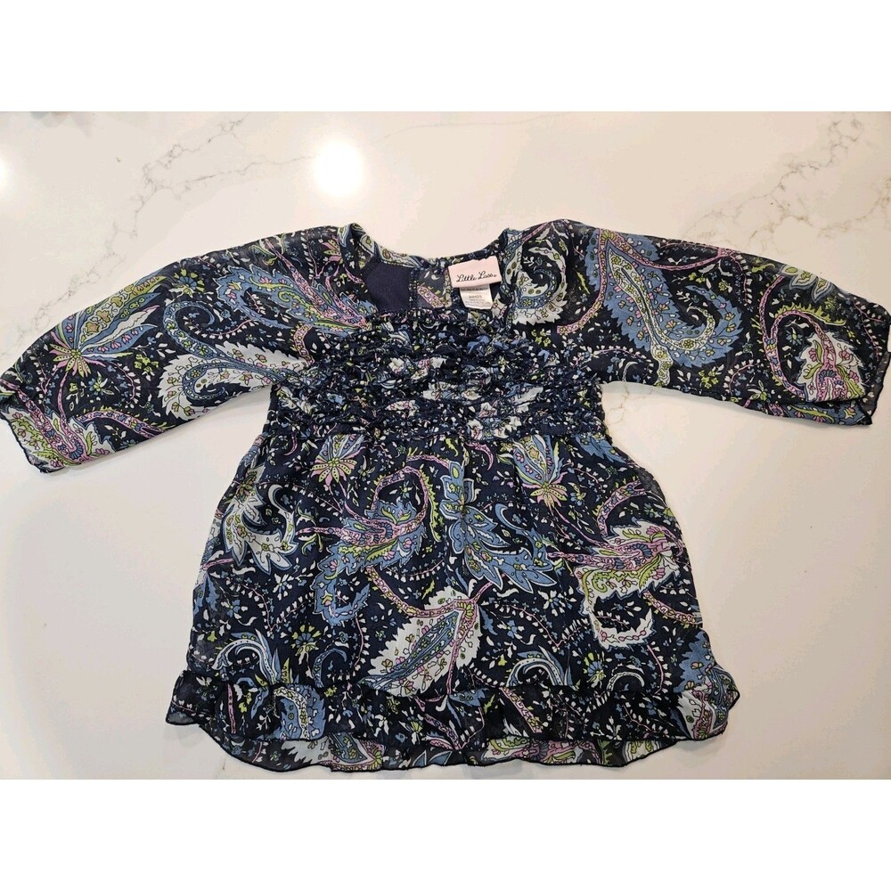Little Lass Toddler Girl Blouse, Floral, Boho, Country, Size 24 Months